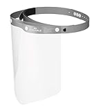 Durable Gesichtsvisier PRO, zertifiziert, mit anpassbarem Stirnband, hochklappbar & desinfizierbar, Made in EU, 1 Stück, 343310