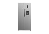 PKM SBS490NFWDIXJ Kühl-Gefrierkombination | Side by Side | 276 Liter Kühlen | 168 Liter Gefrieren | Energieeffizienzklasse E | Schnellgefrieren Modus | NoFrost | Display | Touch Control |Wasserspender