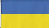 normani Fahne mit Messingösen 90 x 150, 150 x 250 oder 300 x 500 cm wählbar Farbe Ukraine Größe 150 x 250