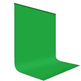 UTEBIT Grüner Fotohintergrund 1,5x2m / 5x6.5ft Faltbare Greenscreen Stoff, Grüner Stoff, Polyester Grünes Tuch Hintergrundstoff für Fotostudio, Modefotografie, Videoaufnahme, Hintergrundsystem