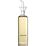 Olietta Tropf- und auslaufsichere Ölflasche aus Glas - 500 ml Ölflasche mit Ausgießer - Ölspender zum Ausgießen & Träufeln von Olivenöl & anderen Flüssigkeiten - Leicht zu reinigen - Öl Dosierflasche