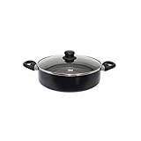 ELO 4382826 Schmorpfanne mit Deckel, Schmorpfanne mit Deckel, Schmorpfanne 28 cm, Induktion, Schmorpfanne, Bratpfanne, gepresstes Aluminium, Glas, 28 x 7,5 cm