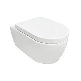 NEG Design Hänge-WC NEG Uno11RL (55,5cm) randlos & spritzfrei, verdeckte Montage mit Nano-Versiegelung inkl. abnehmbarem Soft-Close WC-Sitz
