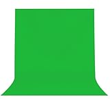 JEBUTU Greenscreen Fotohintergrund, 2 x 3M (6,5 x 9,8FT) Foto Hintergrund, Großer Faltbare Fotografie Hintergrund Grün Chromakey Waschbares Polyester für Fotografie, Video, Fernsehen Aufnehmen, Zoom