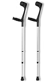 DR. PAUL KOCH Krücken Paar Schwarz - Gehhilfe Aus Aluminium Mit Kunststoffgriffen - Belastung Bis zu 140kg - Verstellbar Mit Praktischem Clip - 1,2kg Eigengewicht pro Krückenpaar