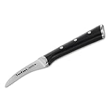 Tefal Ice Force rundes Schälmesser, 7 cm Klinge, Korrosionsschutz, Handschutz, Edelstahl/Schwarz, K23212