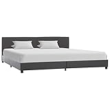 DYRJDJWIDHW tagesbett,Outdoor Bett,schrankbett,sofabett,schrankbett,Geeignet für SchlafzimmerBettgestell Grau Kunstleder 180x200 cm