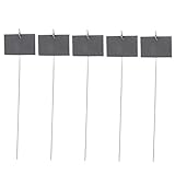 ROMISBABA Pflanzenschilder aus Schwarzem Schiefer mit Metallstab Wetterfest Rostfrei Langlebig Teiliges Gartenstecker zur Pflanzenklassifizierung und Dekoration