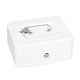 Tragbare Safe Box feuerfeste Anti -Diebstahl -Sicherheitsfall -Schloss für Dokumente Schmuck Reise Home Office Metall 7.87x6.30x3.54in (Weiß)