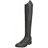 RL24 - Damen Reitstiefel Ravenna | Damen-Stiefel aus Kunstleder | Schnürstiefel mit Reißverschluss in schwarz | Reiterstiefel mit extra weichem Innenfutter | Größe 39 lang/weit