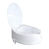 Mobiclinic®, Titán, Europäische Marke, Toilettensitzerhöhung mit Deckel, 14 cm, Toilettensitzerhöhung für Erwachsene, Toilettenerhöhung für ältere Menschen, Höhenverstellbarer Toilettensitz