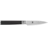 KAI Shun Classic japanisches Officemesser 9 cm Klingenlänge - Damastmesser 32 Lagen VG MAX Kern - 61 (±1) HRC - Pakkaholzgriff - Made in Japan - Gemüsemesser Schälmesser Spickmesser geschmiedet