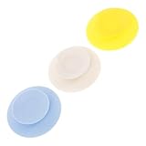 PEPLAYTAL 3 Stück Saugnapf Teller Rutschfest Doppelseitig Großflächig Sicher Frei Flexibel Robust für Esslernteller und Geschirr Saugnapf Pads in Gelb Dunkelblau Weiß