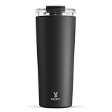 Meoky 700ml Kaffeebecher to go Thermo mit 100% Auslaufsicher Deckel, Thermobecher Edelstahl, 8h Heiß und 24h Kalt, Passt in den Auto-Getränkehalter (Nacht)