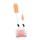 WOFASHPURET 4Stücke Teiliges Babyflaschen Reinigungsset Mit Niedlichem Kuhdesign Flaschenbürste Strohhalmbürste Und Wäscheständer Für Schnelles Trocknen Und Vielseitige Anwendung