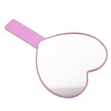 ULTECHNOVO Kleiner Herzförmiger Handspiegel mit Ergonomischem Griff Tragbarer Reise Make Up Spiegel Leicht und Kompakt für Damen und Studenten Hochauflösender Kosmetikspiegel Violett