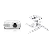 Epson EH-TW7000 4K Pro-UHD 3LCD-Beamer & Amazon Basics - Neigbare Projektor-Halterung für die Decke/Wand, Traglast: 15 kg, Weiß