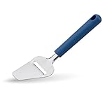 Fackelmann Käsehobel Essential – Edelstahlklinge für feine Käsescheiben, Ergonomischer Griff, Spülmaschinengeeignet, Rostfrei, Dunkelblau, Silber