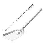 ERINGOGO Kohleschaufel-Set für den Kamin werkzeug Lagerfeuerzange Brennholzgreifer Ascheschaufel für den Grill Kamin-Poker Lagerfeuerpoker Faltenbalg für Feuerstelle 45 Stahl Silver