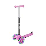EVO Mini Cruiser Scooter mit Leuchtrollen für Kinder | Kinder-Tretroller mit höhenverstellbarem Lenker | 3-rädriger Kinder-Balancierroller | Kick Scooter für Kinder ab 2 Jahren