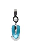 Verbatim Go-Mini optische Travel-Maus, kleine Computermaus mit einziehbarem Kabel, USB-A, USB-Maus mini mit 1000 dpi, für Laptop, Notebook, PC & MAC, kompaktes Design, Caribbean Blue