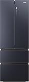 Haier HFW7720ENMB Kühl-Gefrier-Kombination/French Door/Farbe: Obsidian Black Inox / 477 Liter/MyZone Plus/Humidity Zone/Smart Home: Integriertes Wi-Fi/Auch Per HOn App Steuerbar