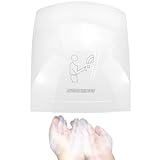 QWORK® Elektrischer Händetrockner Automatisch, Händetrockner für Wandmontage, 1800W,Warm und Kaltluft einstellbar, weiß