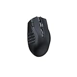 Razer Naga V2 HyperSpeed - Ergonomische Kabellose MMO Gaming Maus (19 Programmierbaren Tasten, Wireless 2,4 GHz, Bluetooth, Bis zu 250 Stunden, Focus Pro 30K Optischer Sensor) Schwarz