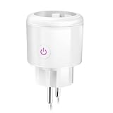 SURFOU WLAN Steckdose mit Strommessgerät, Smart Home Zeitschaltuhr Steckdose, 2.4 GHz WiFi Smart Plug Funktioniert mit Alexa, Google Home, Sprachsteuerung, Fernzugriff, Kein Hub Notwendig