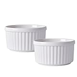 Auflaufförmchen, ofenfest, Auflaufförmchen, Auflaufförmchen, Creme Brulee Souffle-Schalen, Weiß, 2 Stück