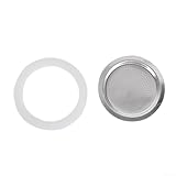 Dichtung für Espressokocher, Ersatzdichtung in Lebensmittelqualität, Silikon-Gummidichtung, Dichtung mit Aluminium-Siebeinsatz für Herd-Kaffeemaschine (2 Tassen + Sieb)
