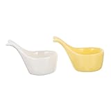 Mikinona 2 Stück Fischglas Servierschalen und -platten Eisbecher Schüssel Geschirr servieren mutfak aksesuarları snackschalen Dessertschale für die Party Dessertschalen Keramik Weiß
