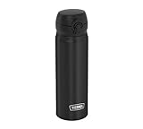 THERMOS ULTRALIGHT BOTTLE 0,75l, charcoal black, Thermosflasche blau 500ml, Isolierflasche Edelstahl mit Safe Flow Lid, 10 h heiss / 20 h kalt, spülmaschinenfest, BPA-frei