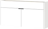 Germania Mehrzweckschrank 4438-633 GW-Ameca, in Weiß/Navarra-Eiche-Nb., FSC-Zertifiziert, 110 x 57 x 22 cm(BxHxT)