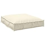 QJBSAVVA Creme Quadratisches Sitzkissen aus Baumwollstoff 70 x 70 x 12 cm Weiches Palettenkissen für Sofa Stuhl und Wohnzimmer Gemütliches Dekokissen mit Abnehmbarem Bezug