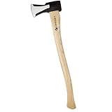 HÖGERT TECHNIK Spaltaxt 2000g, Hickory-Holzgriff, gehärteter Stahl, 47-55 HRC, UV-Beschichtung, Keilbefestigung, extra Stabilität, ideal zum Spalten von Baumstämmen und Holz