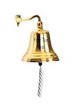 Personalisierte Messingglocke, gravierte Schulwandglocke, Heimdekoration für drinnen und draußen, nautische Glocken, Schiffsboot, maritime Dekoration, individuelle Schiffsglocke (15,2 cm)