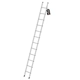 PROREGAL Sprossen-Anlegeleiter 350mm ohne Traverse Made in Germany | 12 Sprossen | Arbeitshöhe 4,4m | Traglast 150kg | Alu | Leiter, Trittleiter, Bockleiter, Sprossen-Doppelleiter