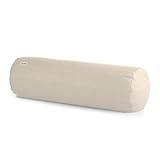 basaho Yoga Bolster Yogarolle | Bio-Baumwolle | Buchweizenschalen | Abnehmbarer und waschbarer Bezug | Yoga Rolle Yogakissen (Natur)