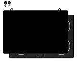 KitchyMist Herdabdeckplatte Schwarz Uni - 78x52 cm - Kochfeld Abdeckung - Induktionsschutz - Küchen-Spritzschutz