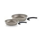 Fissler Ceratal Comfort Pfannen-Set / 2-teilig, Aluminium-Pfanne, Keramik-beschichtet (24+28 cm) Ceramic Bratpfanne antihaftend – Induktion [Exklusive bei Amazon], Grau