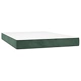 Komfortable dunkelgrüne Taschenfederkern-Matratze, mittelfester Stützschaum, luxuriös, 140 x 220 x 20 cm, Samtmatratze für optimale Schlafqualität