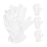 KONTONTY 4 Paare Weiße Mikrofasern Handschuhe Antistatisch Atmungsaktiv für Schmuckreinigung Uhrenpflege Ausstellungen Multifunktionale Schutzhandschuhe