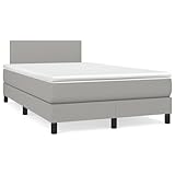 Xichuzi Boxspringbett mit Matratze & Hellgrau 120x190 cm Stoff, Bett, Bettgestell, Jugendbett, Schlafzimmer Bett, Bed Frame -3270025