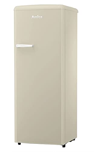 Amica Retro Kühlschrank Beige 229L VKSR 354 150 B Vollraumkühlschrank LED Innenbeleuchtung Crème