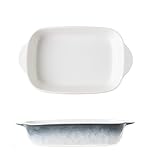 FSJMTQTS Auflaufform Keramik-Auflaufform mit Doppelgriff, Schüssel, Gemüseteller für Lasagne, Kuchen(Gray)