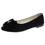 Frauen Flache Schuhe Schleife Eichtes Wildleder Plateau Schuhe Große Größe Ballettschuhe Niedriger Absatz Hochzeitsschuhe Einfarbig Bequem Sandalen Ausgehöhltes Fersendesign Arbeitsschuhe