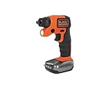 Black+Decker Akku-Schrauber mit Zubehöraufbewahrung BDCSFS30C (3.6V, 1.5 Ah, Rechts-/Linkslauf, integrierte Taschenlampe, 30tlg. Abziehbares Zubehörset Am Schrauberfuß)