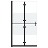 wenjingqi 151191 Duschabtrennung, klappbar, ESG-Glas, halb mattiert, 120 x 190 cm