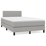 Xichuzi Boxspringbett mit Matratze & Hellgrau 120x190 cm Stoff, Bett, Bettgestell, Jugendbett, Schlafzimmer Bett, Bed Frame -3270053